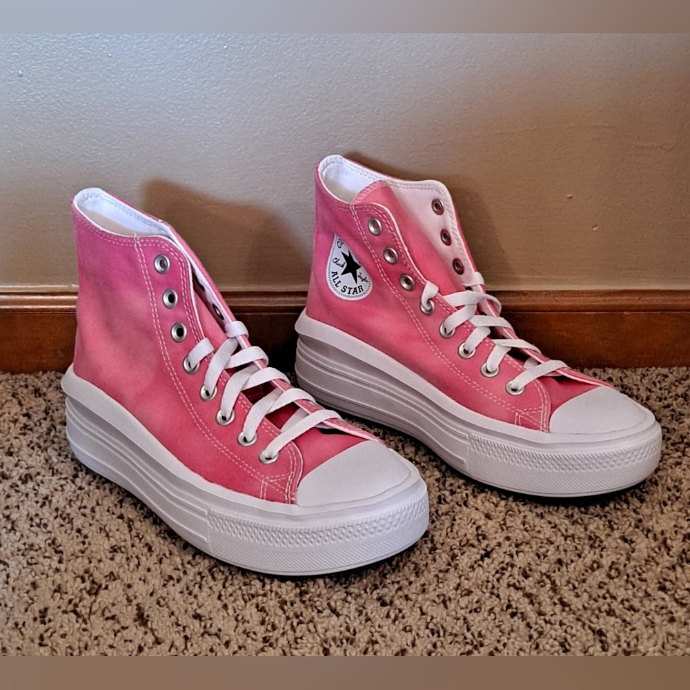 Chuck Taylor All Star Converse Chaos Fuchsia Platform Hi Tops Youth 6.5 EUR 39